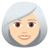 👩🏻‍🦳 woman: light skin tone, white hair display on JoyPixels